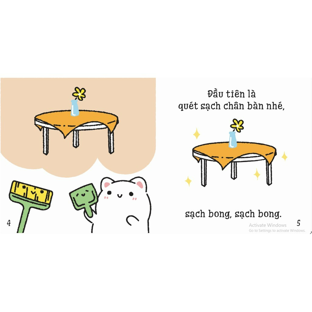 Sách Ehon - Maru quét nhà - Dành cho bé từ 2-8 tuổi