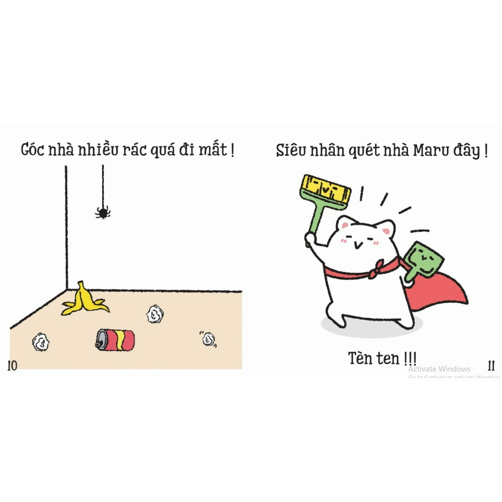 Sách Ehon - Maru quét nhà - Dành cho bé từ 2-8 tuổi