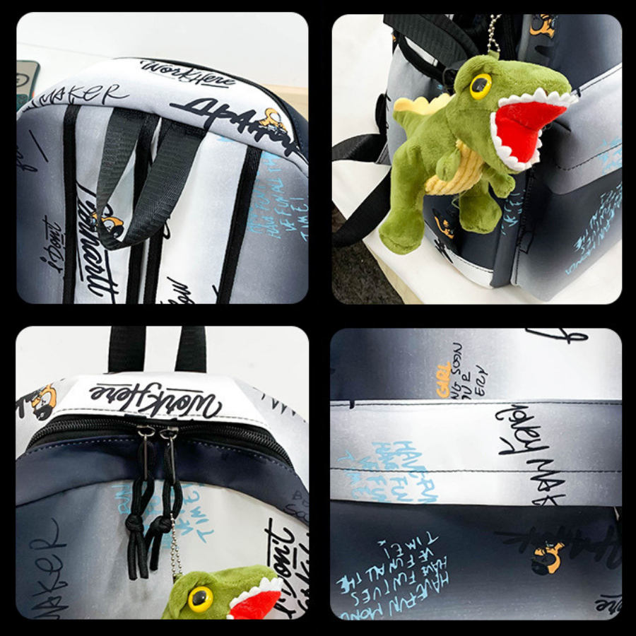 Balo đi học đi làm thời trang Graffiti Unisex họa tiết Size 45cm
