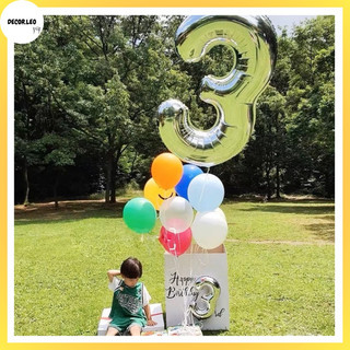 Bóng số sinh nhật màu bạc size đại 80cm