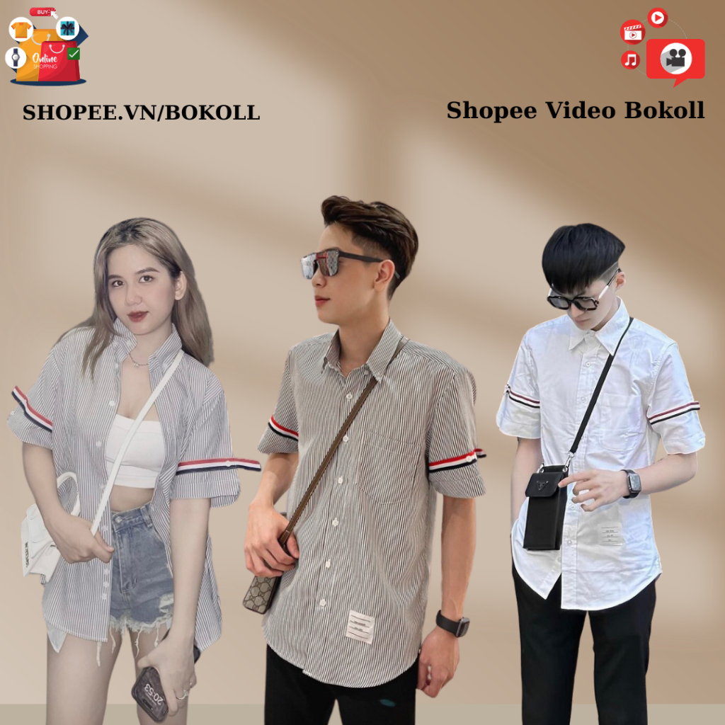 Áo sơ mi thom browne nam nữ form rộng vải oxford phong cách luxury and casual hàng quảng châu cao cấp