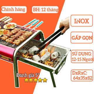 [GIẢM 50K] Bếp Nướng Than hoa Inox Gấp gọn Cao cấp, Sử dụng Gia đình, Homestay, Camping Dã ngoại