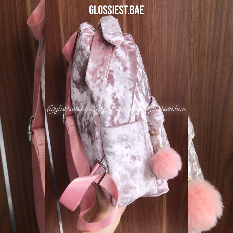 VELVET BACKPACK - BALO NHUNG HỒNG