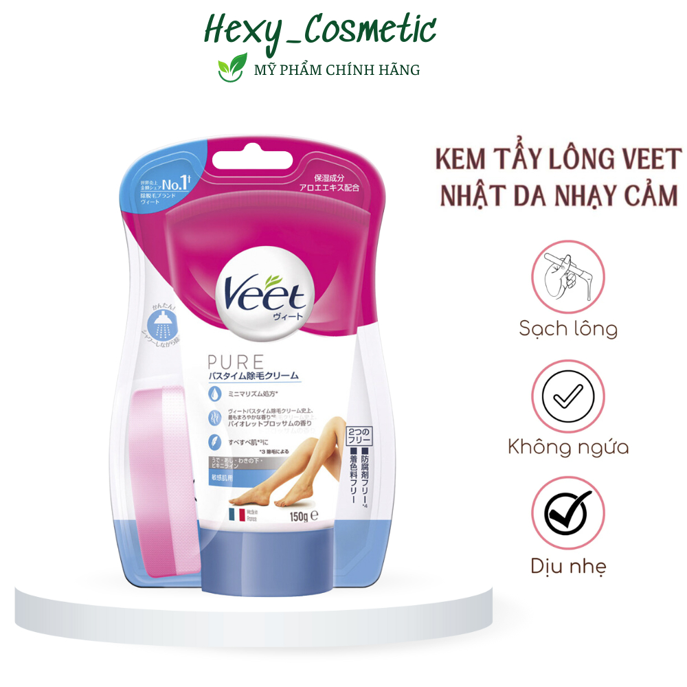 Kem Tẩy Lông VEET Nhật Bản, Kem Tẩy Lông Cho Da Nhạy Cảm Veet 150g, Kem Tẩy Lông Body An Toàn Hiệu Quả Từ Thiên Nhiên