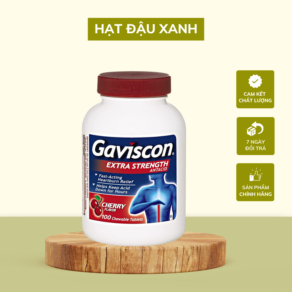 Viên nhai GAVISCON EXTRA STRENGTH giảm trào ngược dạ dày