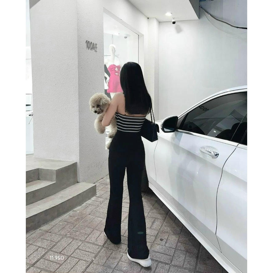 Quần Dài Thun Ôm Lưng Cạp Cao, Ống Loe - BT Fashion  + Video, Hình Thật QD01