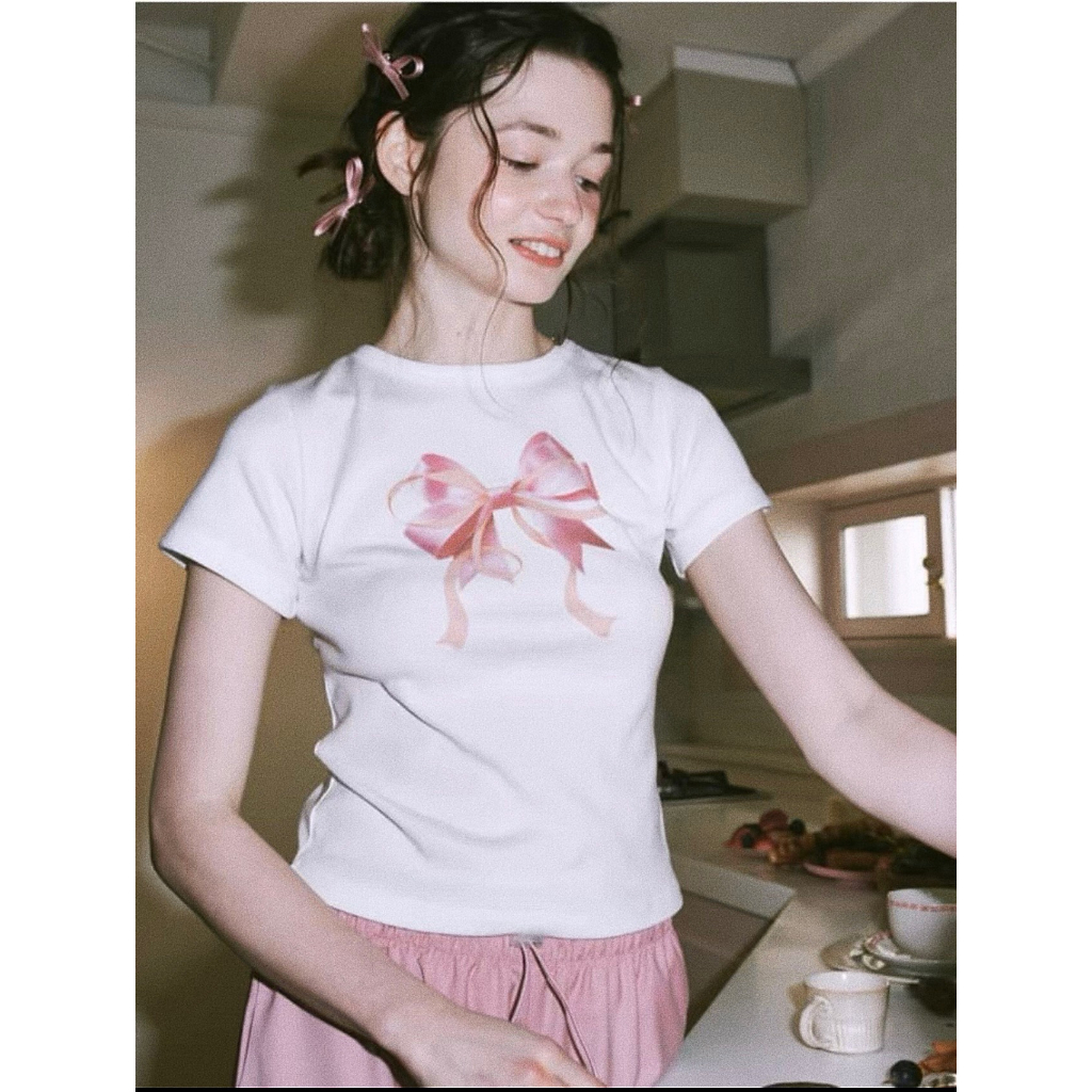 Áo baby tee nơ jenny blackpink