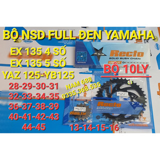 Nhông sên dĩa exciter 135,yaz125,yb125 bộ đen 10ly