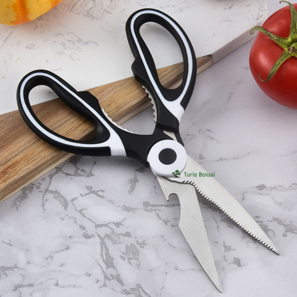 Kéo CHIKAKU Kéo cắt gà, thực phẩm nhà bếp inox đa năng màu đen