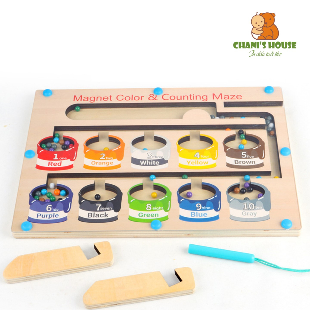 ĐỒ CHƠI MÊ CUNG NAM CHÂM LĂN BI RÈN LUYỆN VẬN ĐỘNG TINH CHO BÉ HỌC MÀU SẮC VÀ SỐ ĐẾM