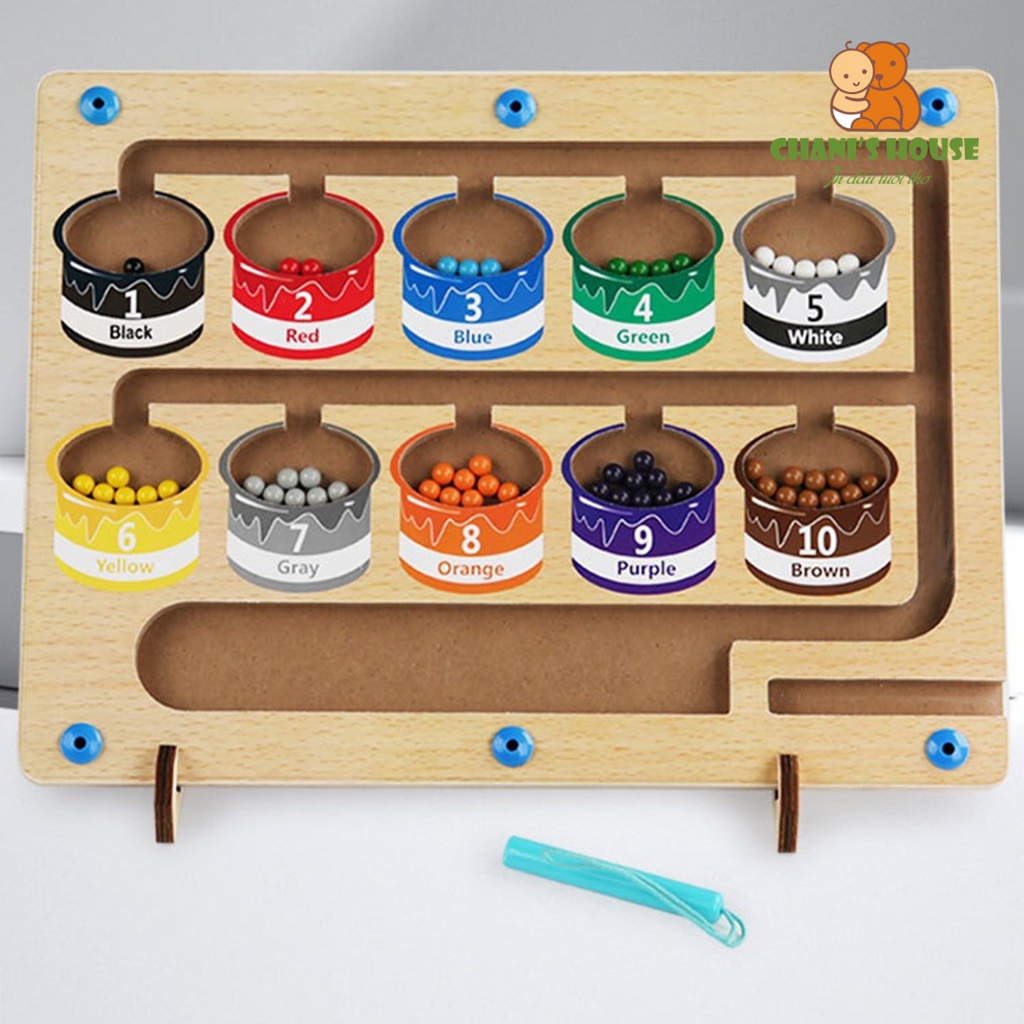 ĐỒ CHƠI MÊ CUNG NAM CHÂM LĂN BI RÈN LUYỆN VẬN ĐỘNG TINH CHO BÉ HỌC MÀU SẮC VÀ SỐ ĐẾM