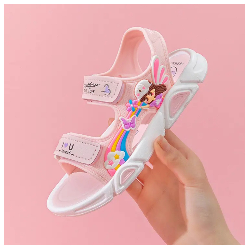 Giầy sandal bé gái - Mẫu quai hậu công chúa 2 mầu Tím, Hồng cho bé xinh - M333