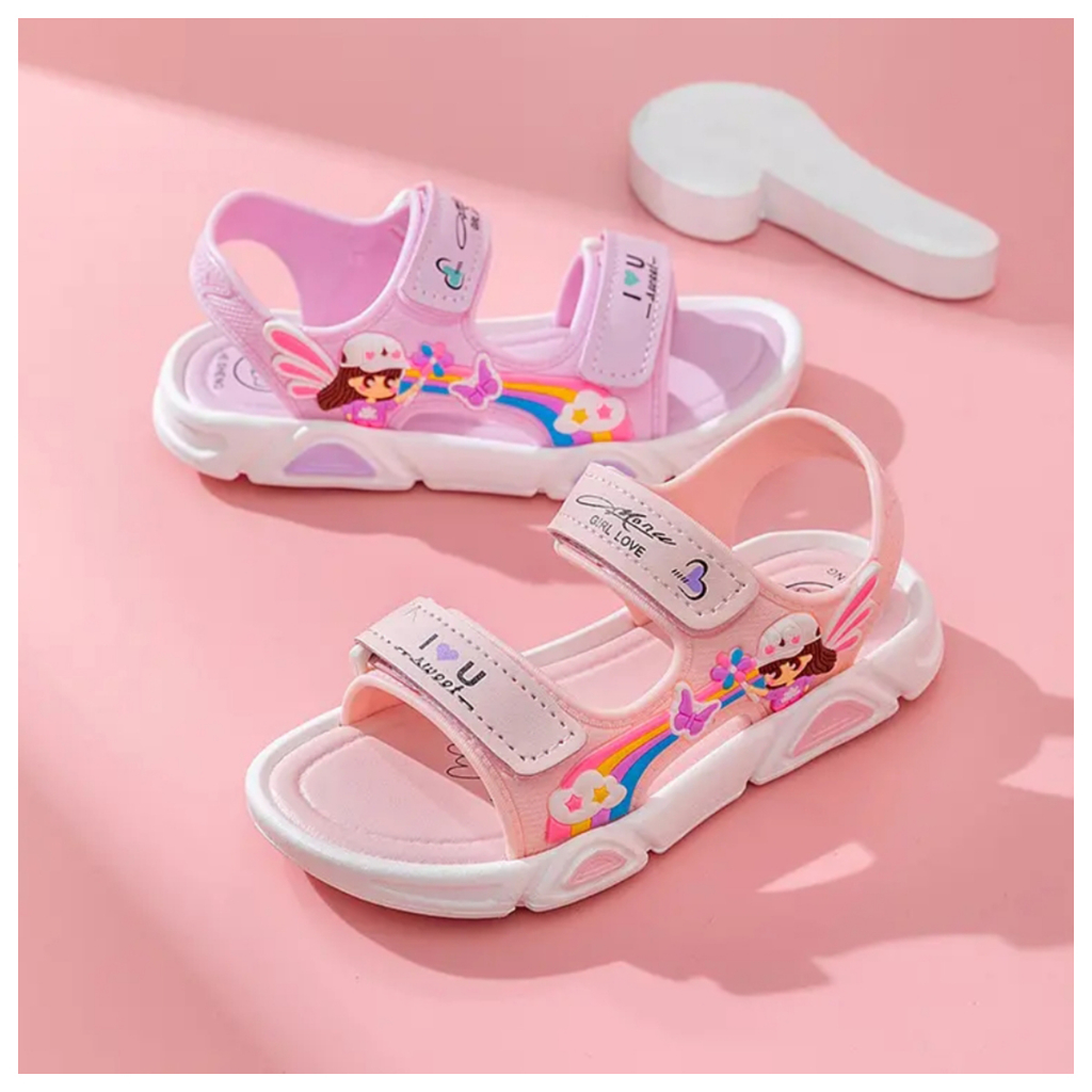 Giầy sandal bé gái - Mẫu quai hậu công chúa 2 mầu Tím, Hồng cho bé xinh - M333