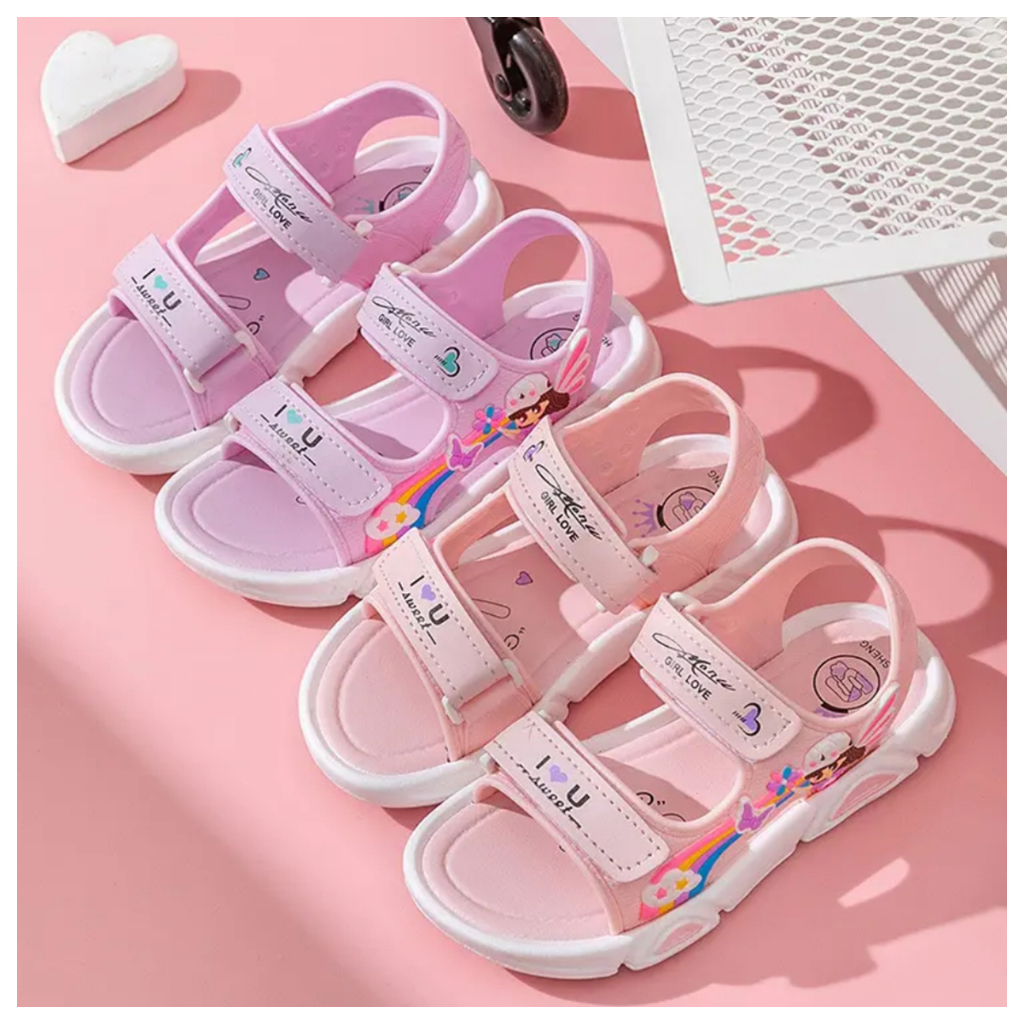 Giầy sandal bé gái - Mẫu quai hậu công chúa 2 mầu Tím, Hồng cho bé xinh - M333