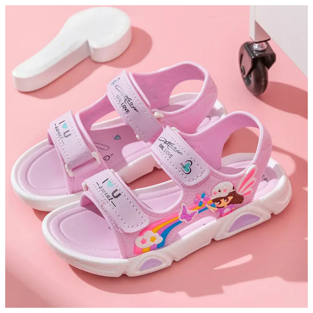 Giầy sandal bé gái - Mẫu quai hậu công chúa 2 mầu Tím, Hồng cho bé xinh - M333