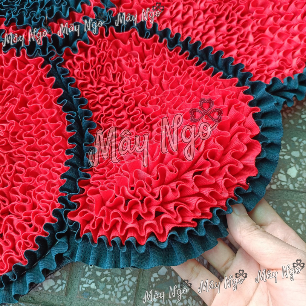 Thảm lau chân hoa 8 cánh size 50cm vải mềm như lông