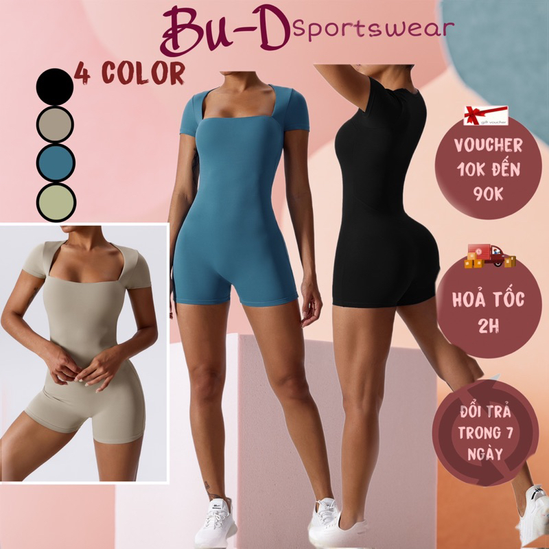 Bộ đồ tập gym,yoga nữ jumsuit chất poly mịn mát (mã suit29)