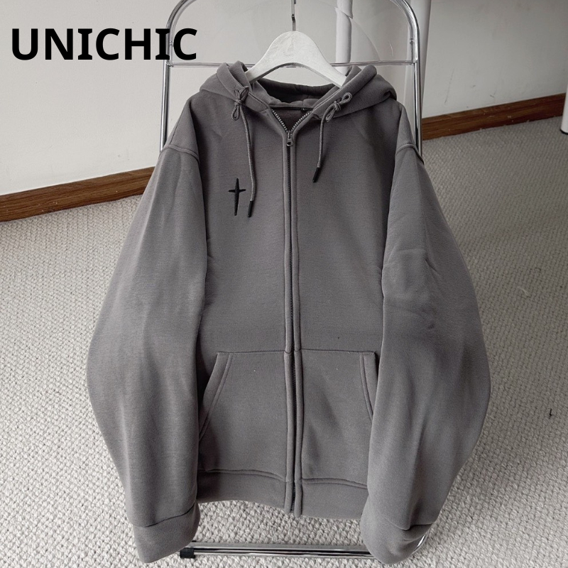 Áo Khoác Nỉ Bông Nam, Nữ Basic Unisex Nỉ From Rộng Màu Đen HDCT630