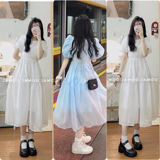 VÁY BABYDOLL CỔ BÈO ĐEN + TRẮNG