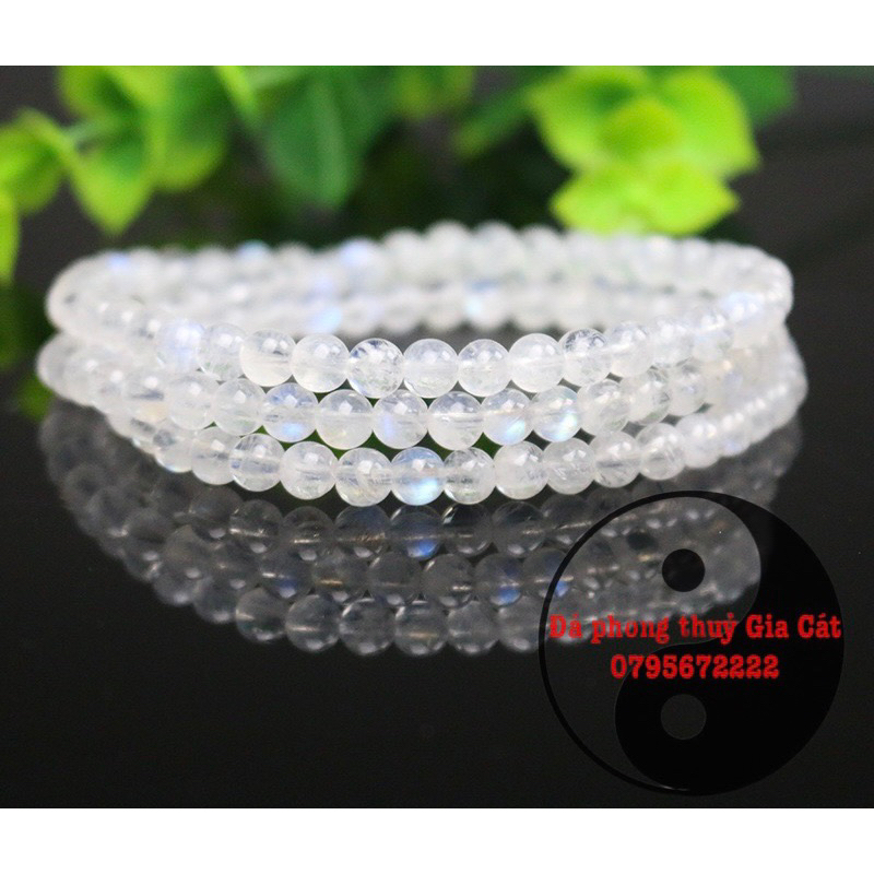 Vòng tay moonstone mặt trăng quấn 3 vòng 6 li siêu đẹp hàng đẹp mịn