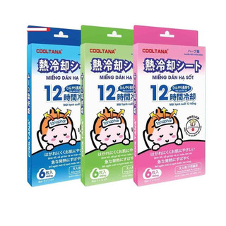 Miếng dán hạ sốt cooling sheet apple / doctor cool gel / Japan Technology cooltana doctorcool Hộp 06 miếng