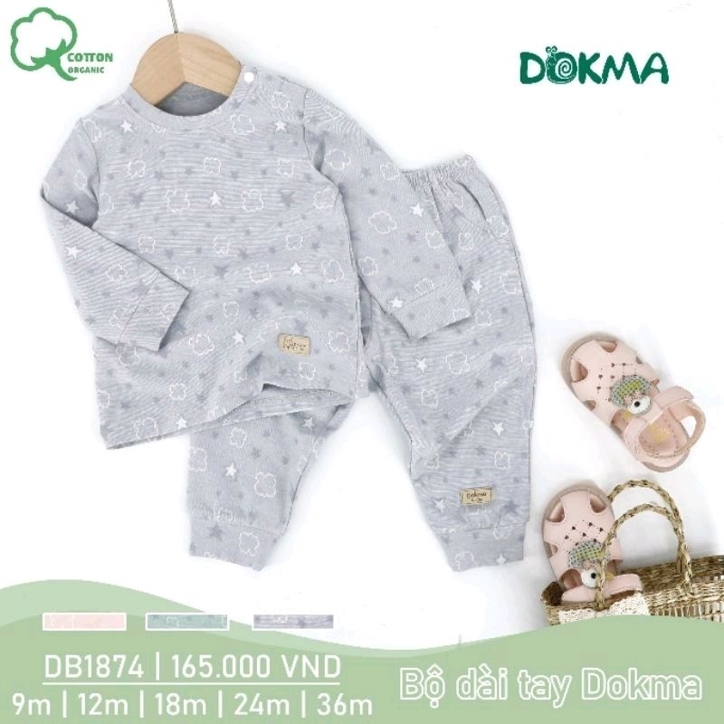 Bộ cài vai dài tay thu đông Dokma cho bé DB1930, DB1874