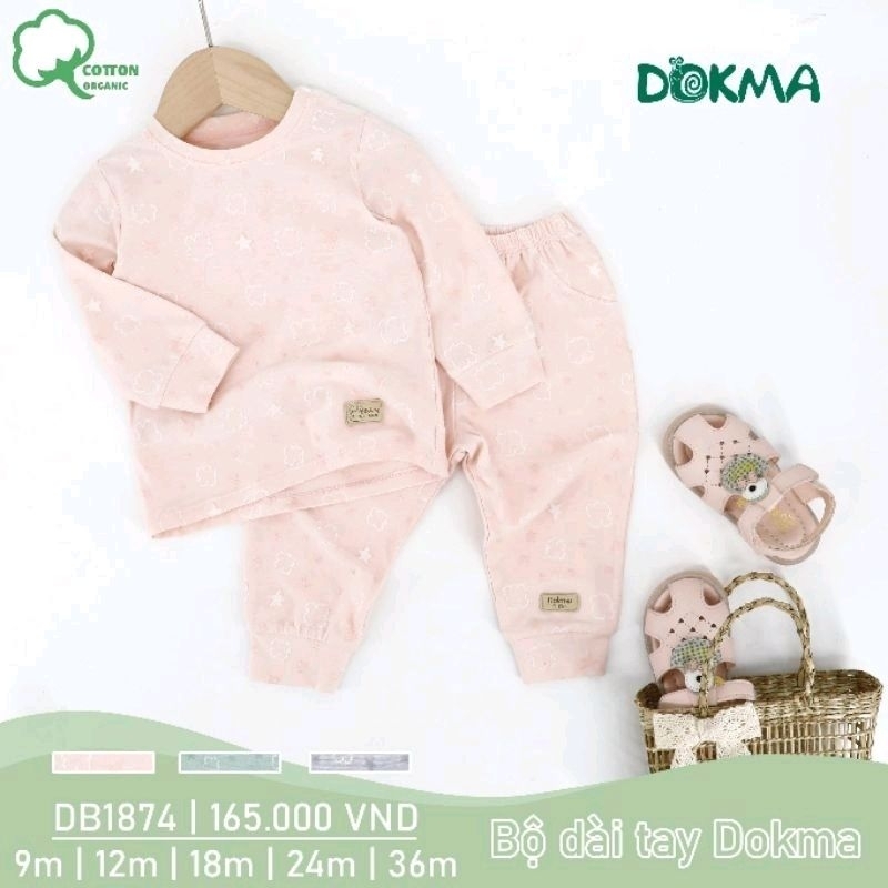 Bộ cài vai dài tay thu đông Dokma cho bé DB1930, DB1874