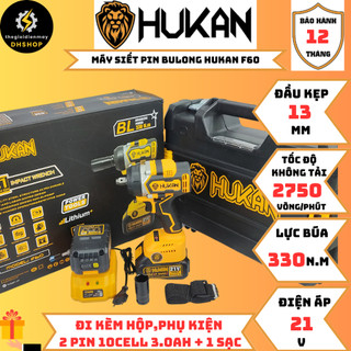 [CHÍNH HÃNG] Máy Siết Bulong HUKAN F60 Lực Siết 330NM - Siết Bulong Hukan. Động Cơ Không Chổi Than Siêu Mạnh Mẽ.