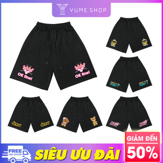 Quần đùi thể thao nam nữ form rộng, quần short in hình nhiều mẫu