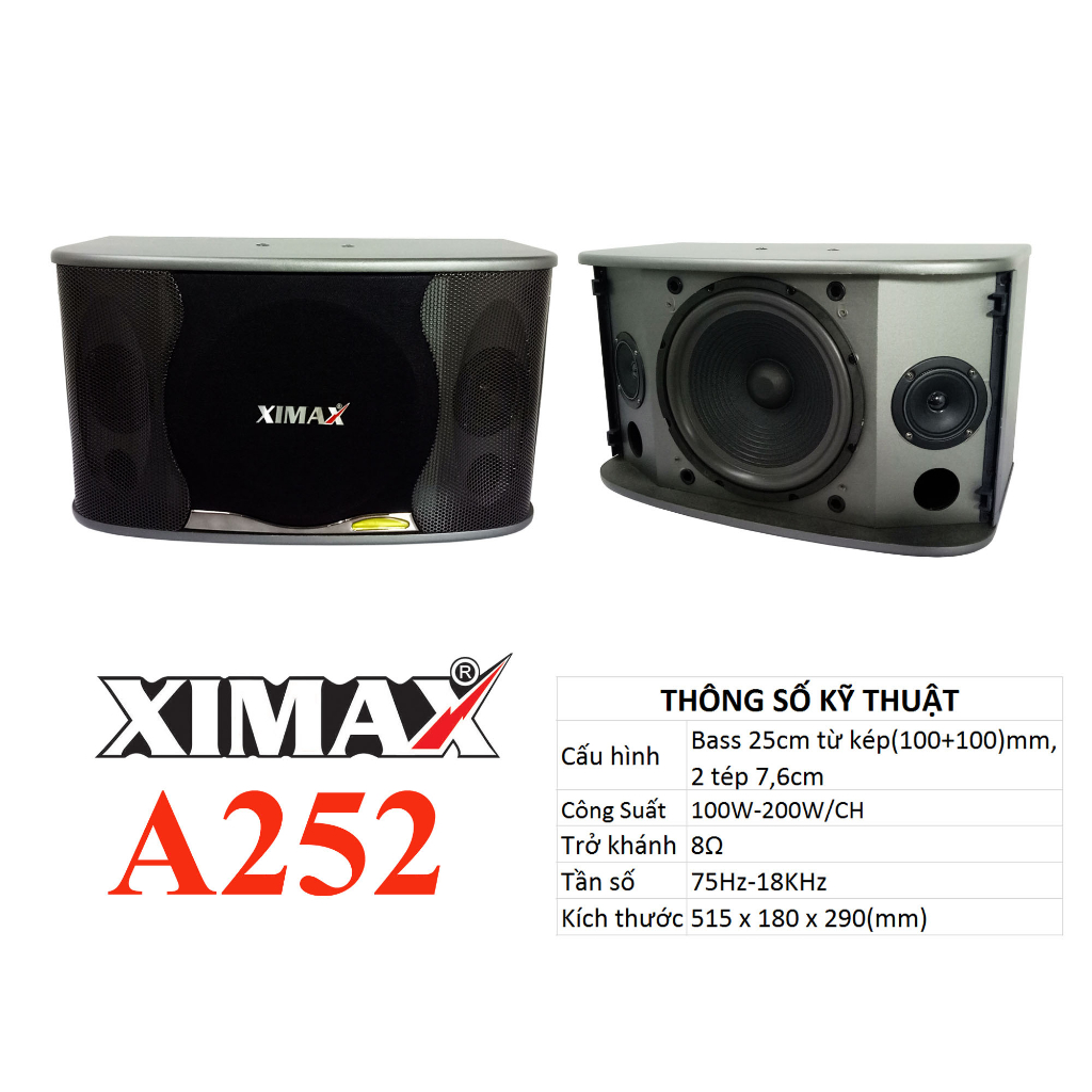 Loa treo tường KAraoke bass 25, loa thùng karaoke XIMAX A252 (1 đôi)