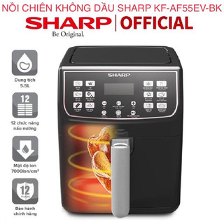 Nồi chiên không dầu Sharp | ECOSUN 5.5 Lít, Nồi Chiên Chân Không dầu 5.5L, Công suất 1700W