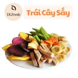 Trái cây sấy không đường DLFresh hoa quả sấy giòn, thập cẩm sấy 500g