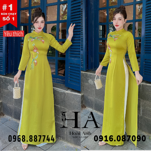 ÁO DÀI Thêu Hoa Lụa Tây Thi. Hàng Thiết Kế Cao Cấp 2023