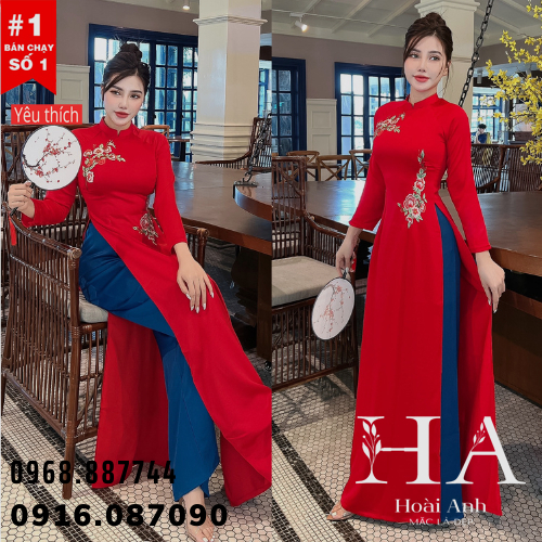 ÁO DÀI Thêu Hoa Lụa Tây Thi. Hàng Thiết Kế Cao Cấp 2023