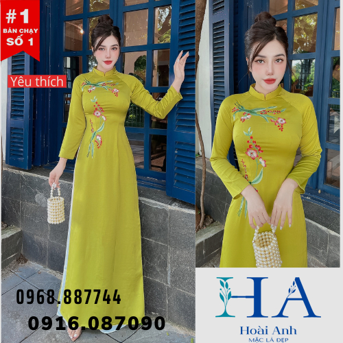 ÁO DÀI Thêu Hoa Lụa Tây Thi. Hàng Thiết Kế Cao Cấp 2023