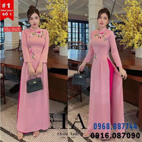 ÁO DÀI Thêu Hoa Lụa Tây Thi. Hàng Thiết Kế Cao Cấp 2023