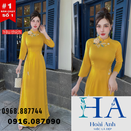 ÁO DÀI Thêu Hoa Lụa Tây Thi. Hàng Thiết Kế Cao Cấp 2023