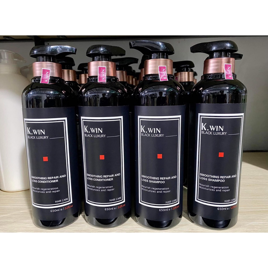 Dầu gội cặp Kwin lux smoothing repair and loss 650ml dưỡng tóc mềm mại, giảm gãy rụng