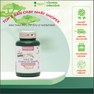 Viên uống tinh dầu hoa anh thảo kết hợp lưu ly Nat&Form beaute de la peau Pháp hộp 200 viên