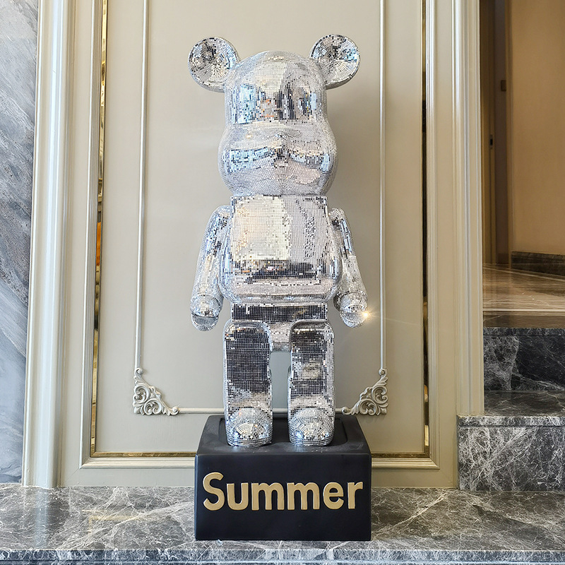 Bearbrick Bling Bling Bạc 80cm Đính Đá Cao Cấp