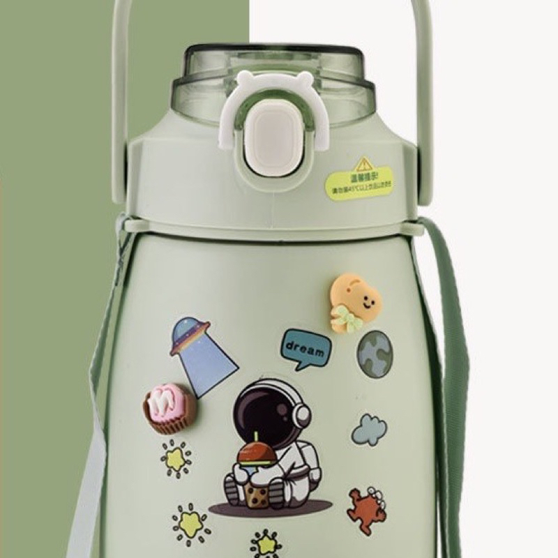 Bình giữ nhiệt inox 304 900ml dễ thương có dây đeo tặng kèm stiker