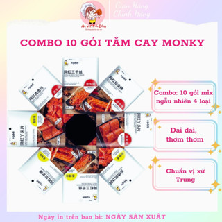 COMBO 10 gói Que cay Tẩm vị ăn liền Hồ Nam Monkey gói 70g - Ăn vặt Tiểu Đồng