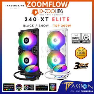 [Mã ELMS9 giảm 6% đơn 300K] Tản nhiệt nước CPU AIO ID-COOLING ZOOMFLOW 240XT ELITE BLACK ARGB, SNOW- LED 5v Rainbow