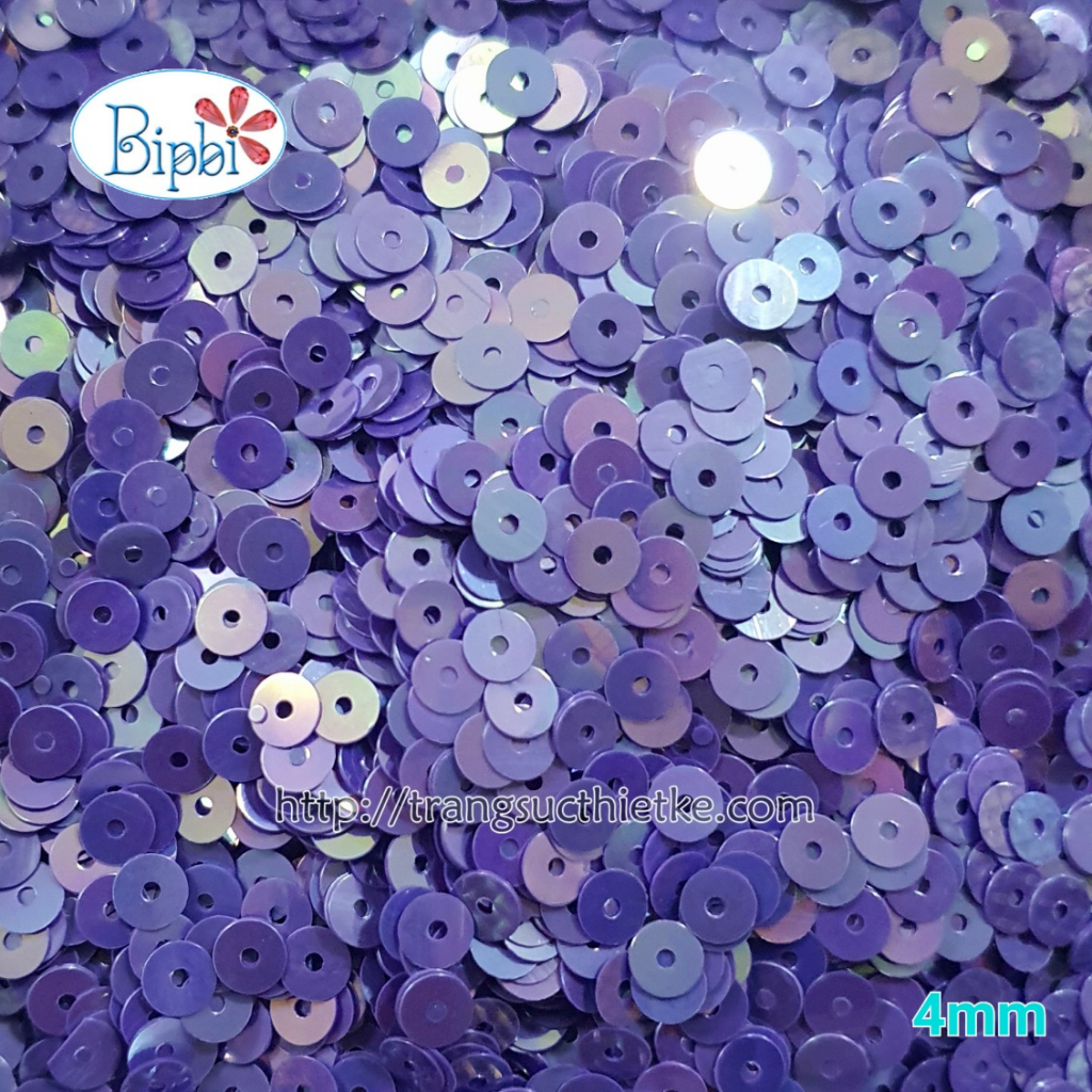 Kim sa 4mm màu tím effect đính kết váy áo, sequin cài áo, kẹp tóc...