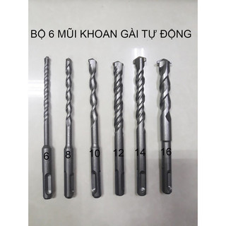 Bộ 6 mũi khoan gài 6-8-10-12-14-16mm cho máy khoan đầu tự động máy khoan bê tông - mũi khoan gài bê tông