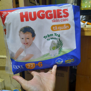 (Tặng thêm 6 miếng)Tả quần Huggies XXXL22miếng tặng 6 miếng cho bé trên 17kg mẫu mới nhất