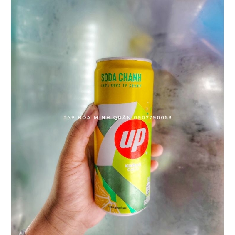 THÙNG 24 LON NƯỚC NGỌT 7UP SODA CHANH - KHÔNG CALO