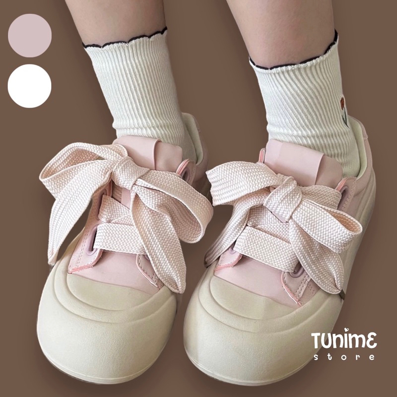 GIÀY NỮ ULZZANG DÂY NƠ TO ĐẾ BÁNH MÌ STYLE HÀN QUỐC
