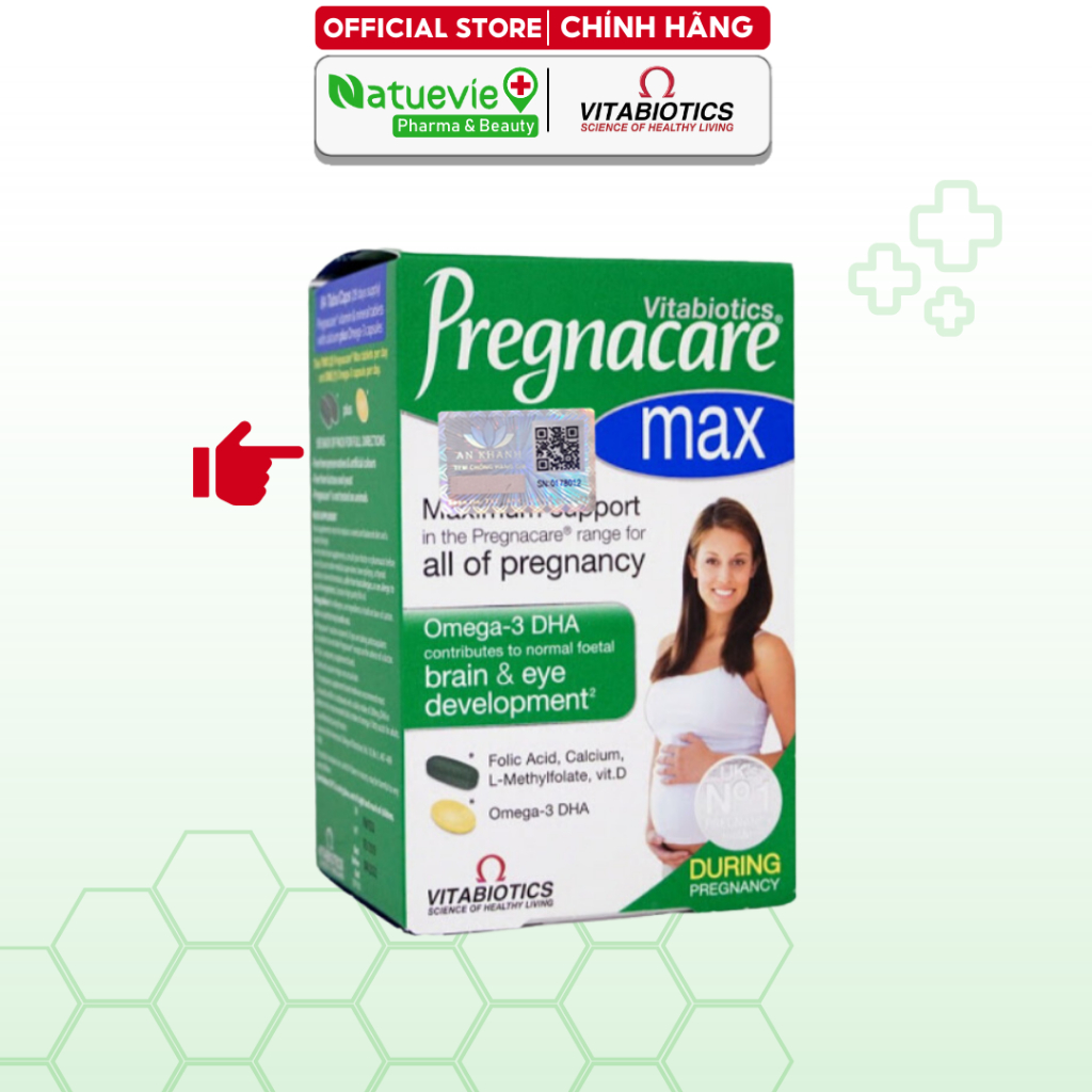 Viên uống bổ sung chất vitamin mẹ bầu max Anh chính hãng Vitabiotics Pregnacare Max (84 viên) cho phụ nữ mang thai, UK