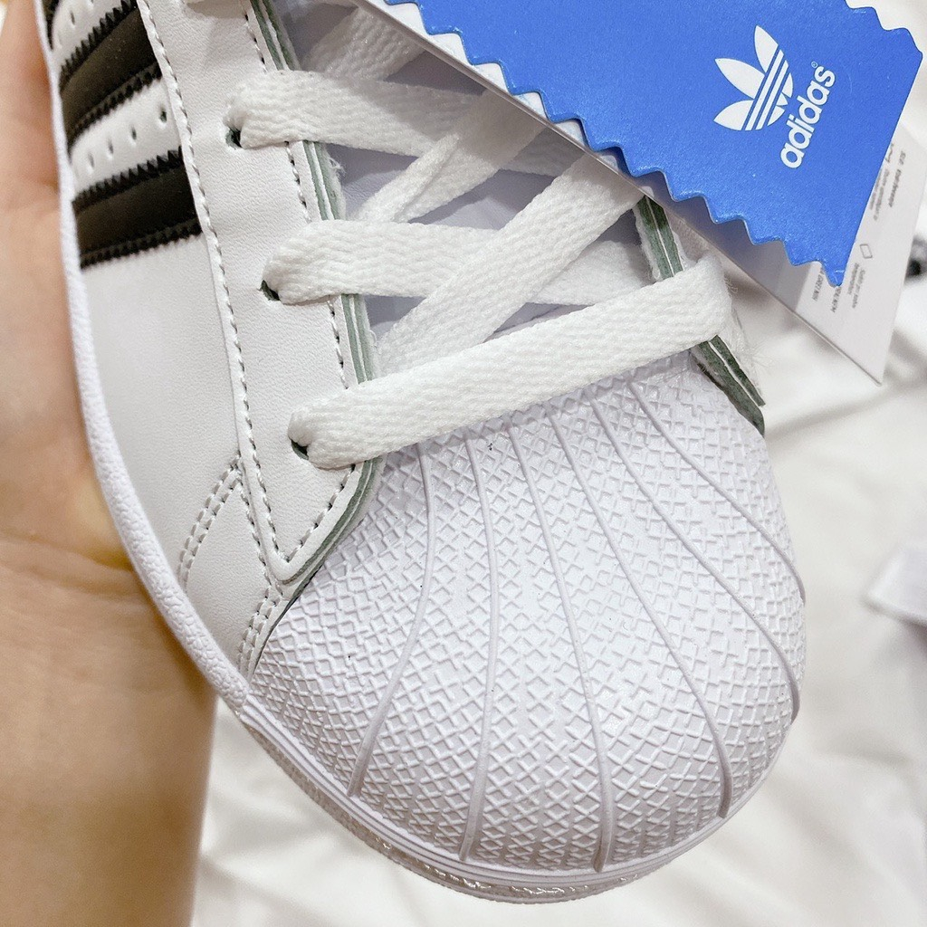 Hot Giày _Adidas Superstar Trắng 3 Sọc Đen, Giày Thể Thao Nam Nữ Hottrend _Adidas Tem Vàng Phổ Thông Full Phụ Kiện